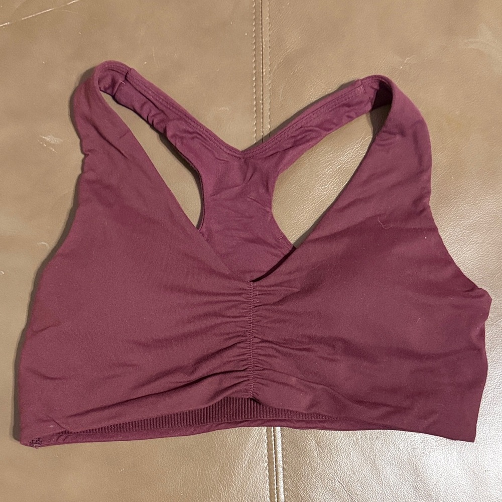 Celia Burgundy Racerback Sports Bra